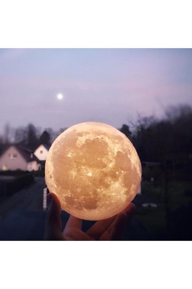 Usb Li 3d Ay Lamba Dokunmatik 5 Renk Değiştirir Stand Hediyeli Moon Lamp 15cm - 8