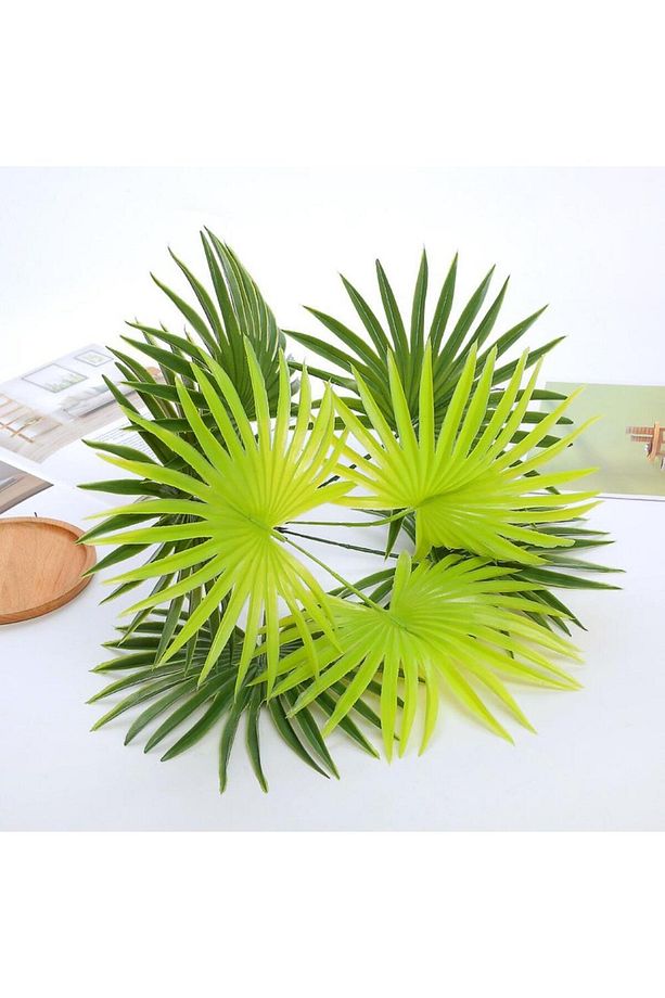 Yapay Çiçek Yelpaze Palmiye 8 Yapraklı Demet 50*40cm Salon Çiçeği Yapay Bitki - 1