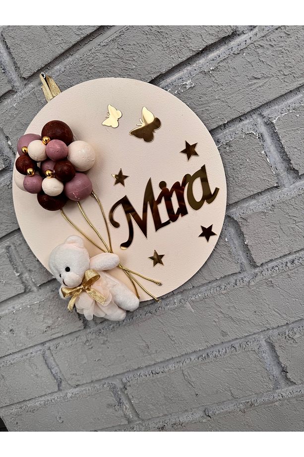 26 cm Yuvarlak Bubble Ayıcıklı Bebek Kapı ve Duvar Süsü - 2