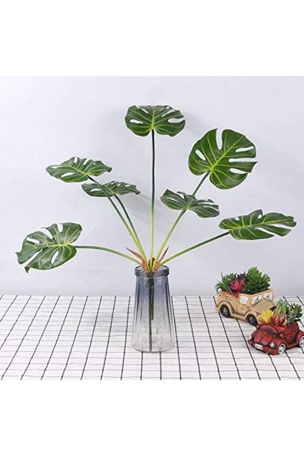 Yapay Çiçek Monstera Yaprağı Yeşil Renk 7 Başlı 7 Kafalı Yapay Yaprak - 4