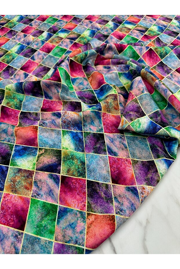 Pyramid Pattern Bamboo Digital Dress Viscose Fabric