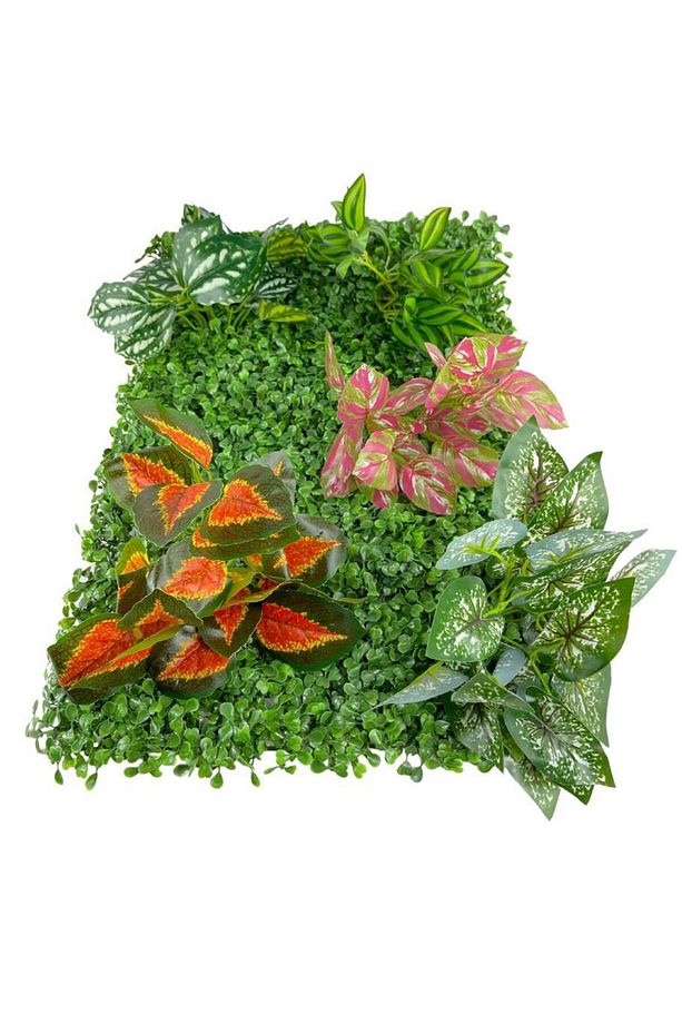 Yapay Çiçek Duvar Kaplama Panel Şimşir 40*60 5demet Yeşil Bitki Dik Duvar Uygulama Çiçeği - 4