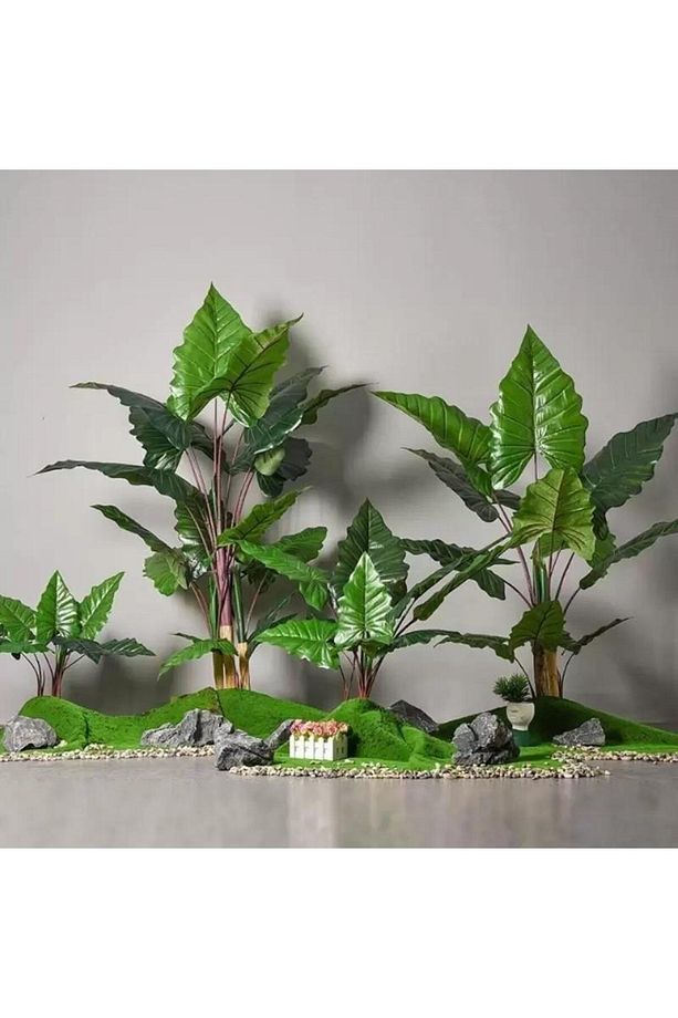 Yapay Ağaç Dev Fil Kulağı Taro Ağacı 170 Cm 11 Yaprak - 7