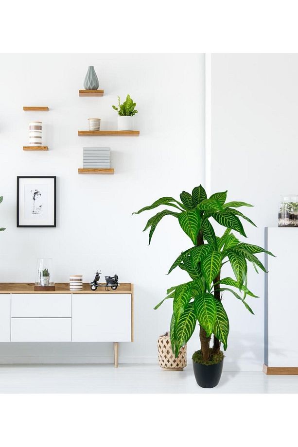 Yapay Ağaç Yukka 3Katlı 36 Yaprak 100cm Sarı Çizgili Model - 2
