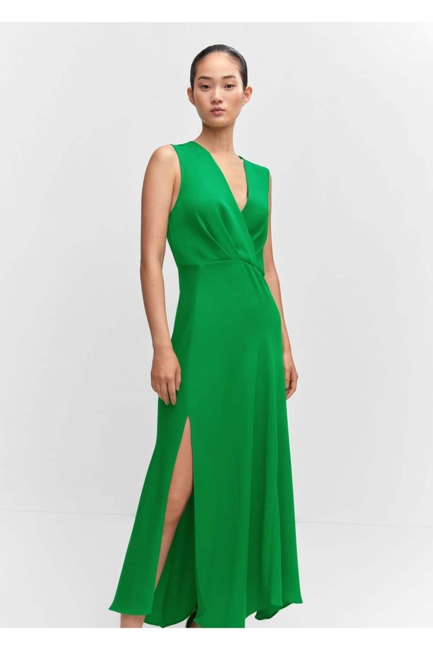 Yan yırtmaçlı asimetrik elbise - 1