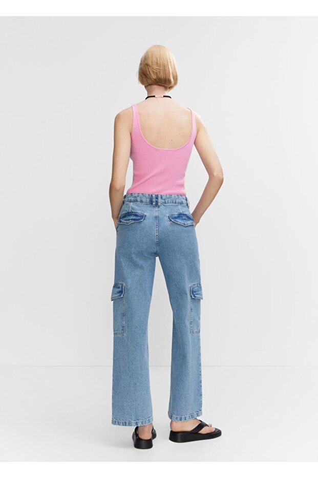 V yaka triko bluz - 4