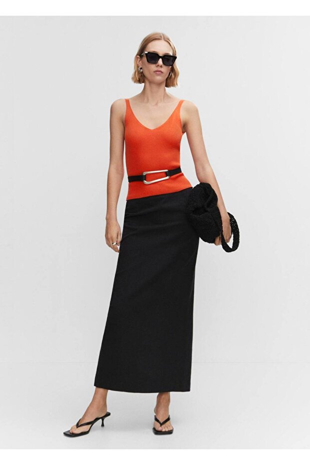 V yaka triko bluz - 2