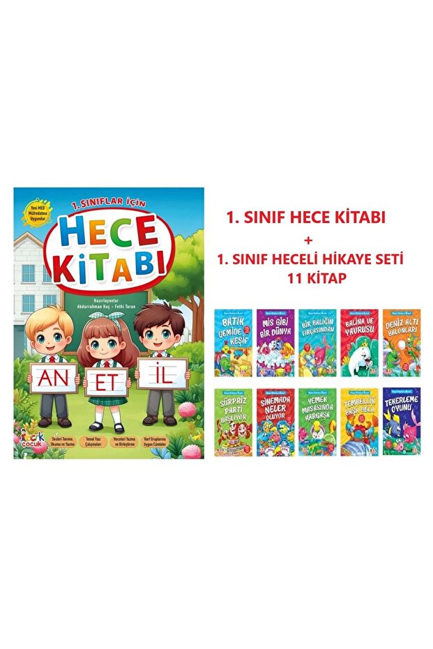 1. Sınıf Hece Kitabı + Heceli Hikaye Seti (11 Kitap)
