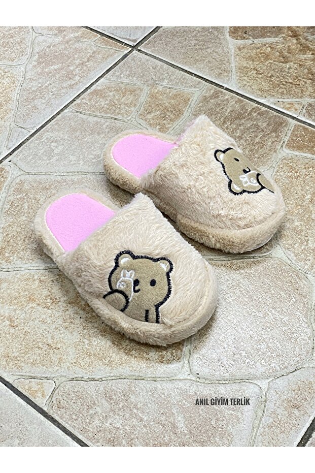 Fluffy Figured Slippers Children's Home Slippers Furry Slippers