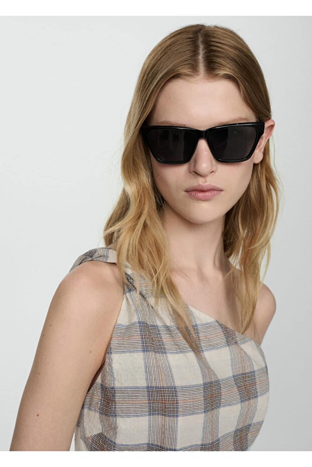 Kareli asimetrik elbise - 6