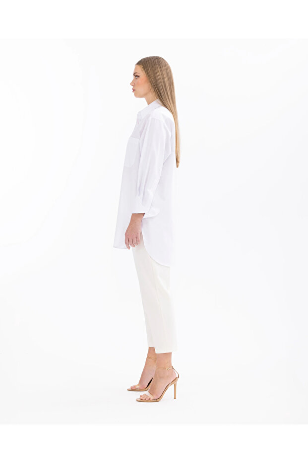 Cep Detaylı Düğmeli Gömlek - 5