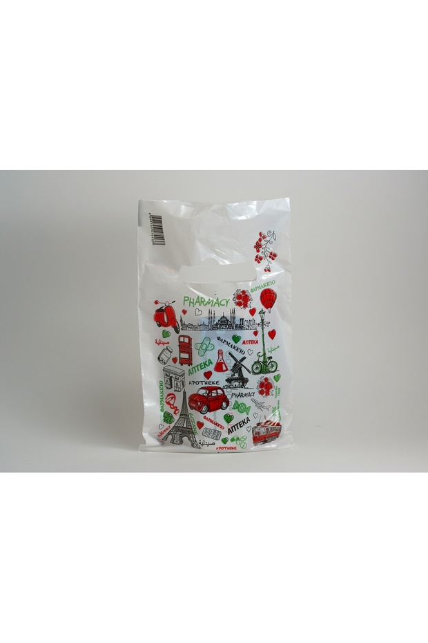 Pharmacy Bag Bio European Themed Small Size (15X25 cm) - 100 Pieces