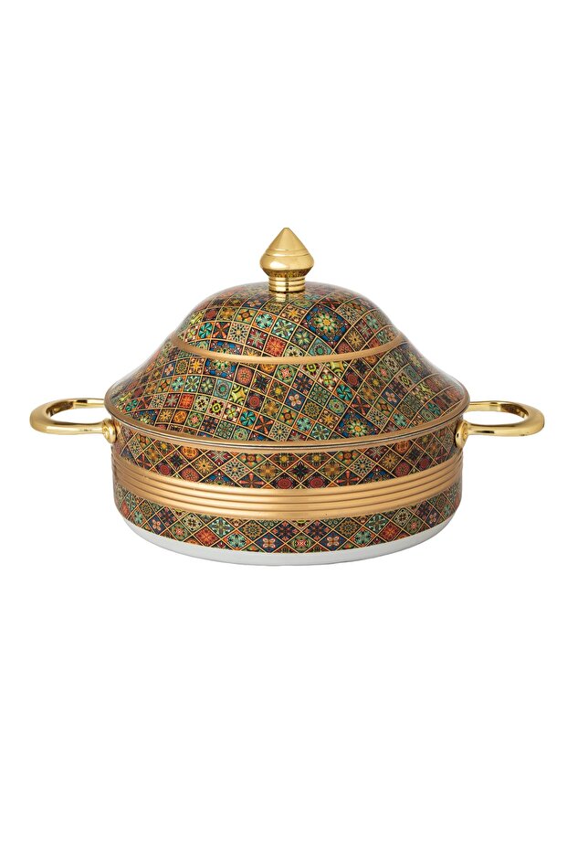 حافظة طعام هندية الصنع بألوان وتصميم أنيق بسعة 3.5 لتر