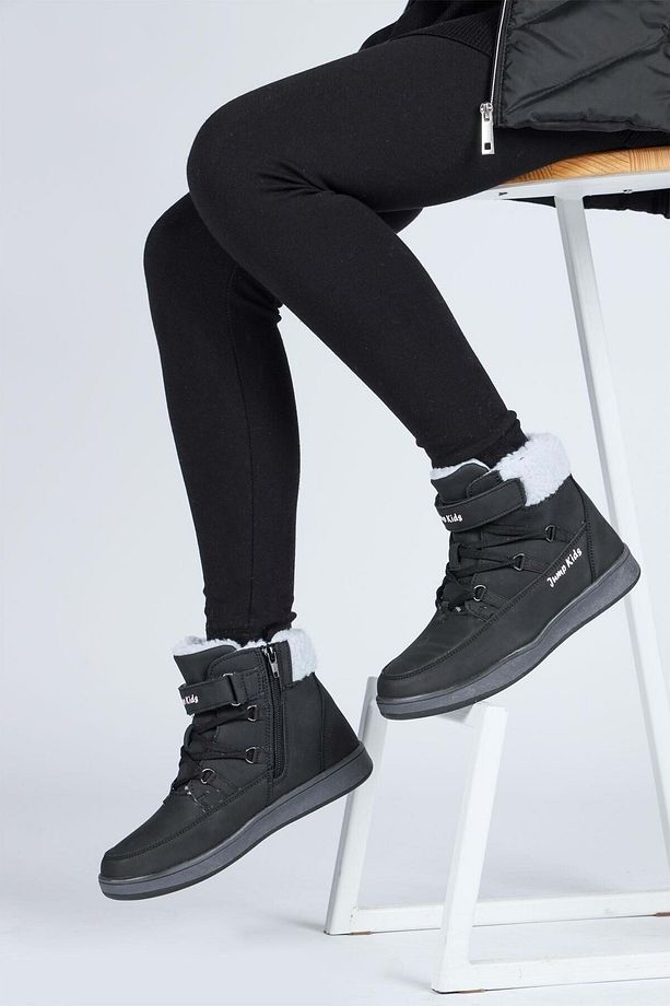 29180 Unisex Kaymaz Taban Çocuk Bot SİYAH - 5