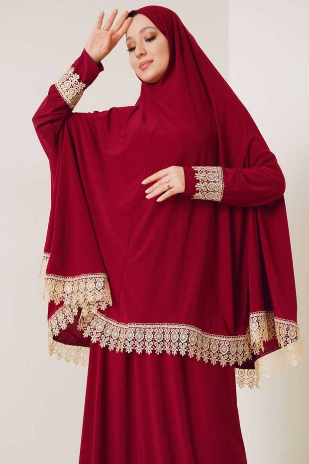 Seasonal Double-Piece Women's Hijab Embroidered Prayer Dress Anti-Sweat Prayer