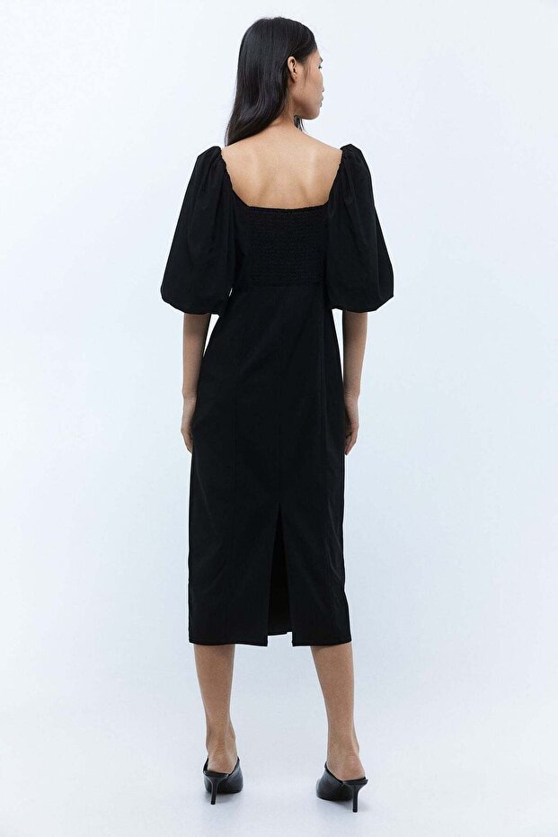 Balon kollu elbise - 5