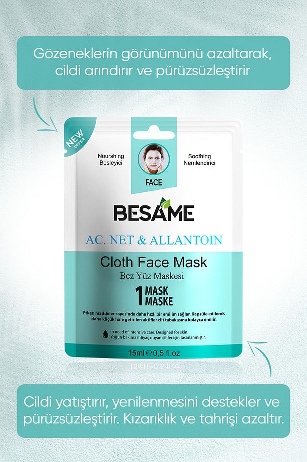 Ac.net & Allantoin Nem Bombası Kağıt Yüz Maskesi 10'lu Paket - 3