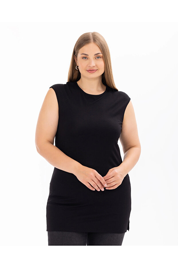 Büyük Beden Basic Kolsuz Bluz - 3