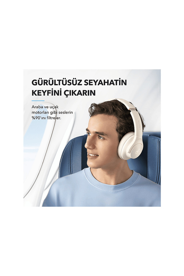 Soundcore Life Q20i Kablosuz Bluetooth 5.0  Hibrit NC Kulak Üstü Kulaklık Beyaz - 2