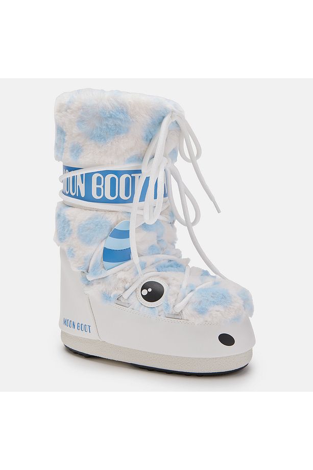 Kadın / Kız Bot (Kar) 80D3400260-AF19 Moon Boot Icon Yeti Faux Fur White/Light Blue (23-26) - 4