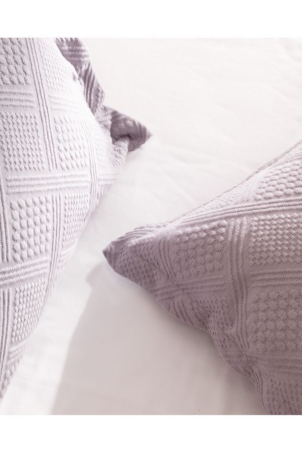 Triangle King Size %100 Pamuk Yatak Örtüsü - Açık Mürdüm - 4