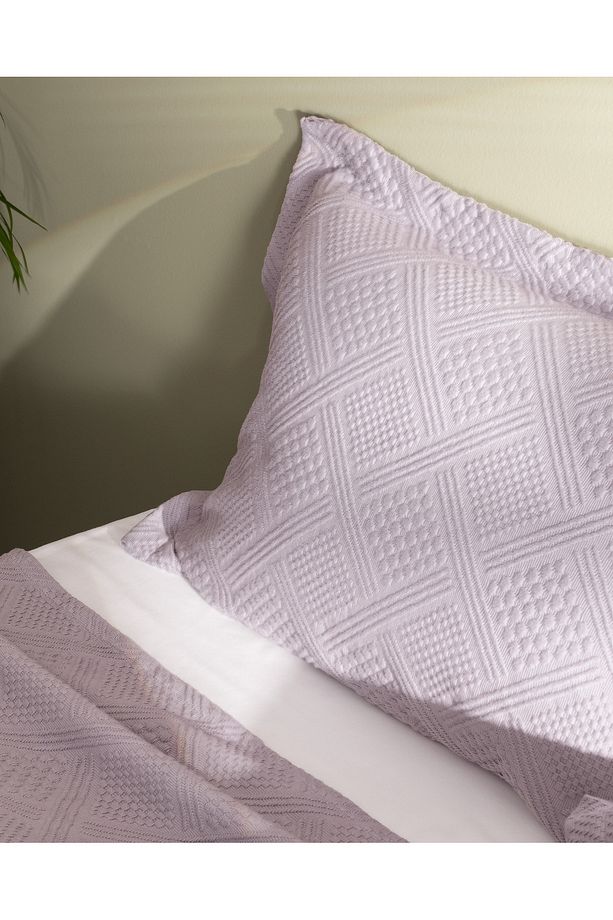 Triangle King Size %100 Pamuk Yatak Örtüsü - Açık Mürdüm - 3