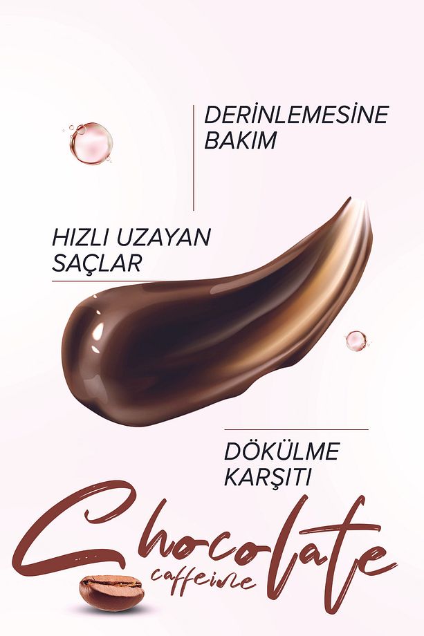 Chocolate Caffeine Shampoo ( Kakao Ekstratlı Yüksek Onarıcı Çikolata Şampuanı ) - 4