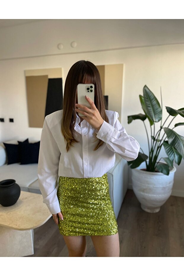 Omuzu vatkalı basic gömlek - 6