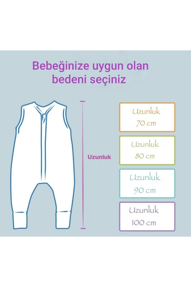 Elyafsız Ayaklı 1.0 Tog Pamuklu Çift Katlı Kumaş Kız-Erkek Çocuk Uyku Tulumu/SARI - 3