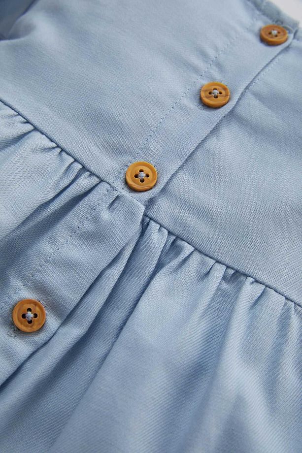 Kız Bebek Uzun Kollu Twill Basic Elbise B7735a524sp - 2