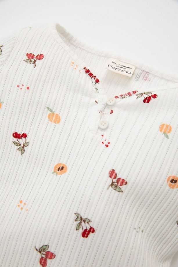 Kız Bebek Meyve Desenli Uzun Kollu Üst Uzun Alt Pijama Takımı D1809a524au - 3