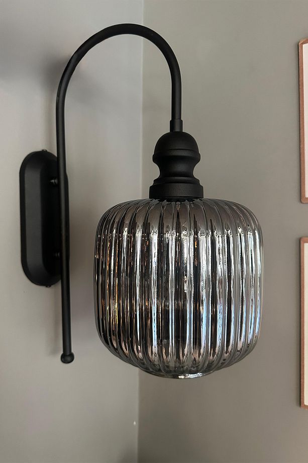 Mopa Füme Cam Tekli Aplik Retro Sarkıt Lamba Restoran Salon Aydınlatma - 1