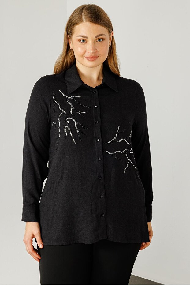 Modailgi  Yün Viskon Gömlek Siyah - 3