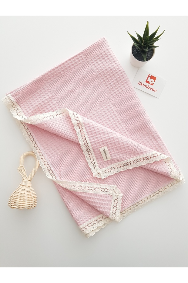 100% Cotton, Lace Pique Baby Blanket 85X90