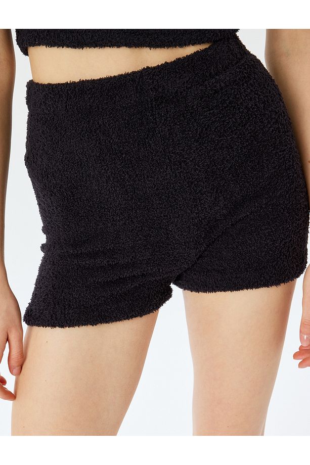 Rahat Kalıp Mini Peluş Şort Pijama Altı - 5
