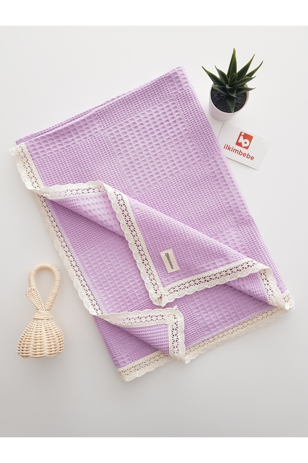 100% Cotton, Lace Pique Baby Blanket 85X90