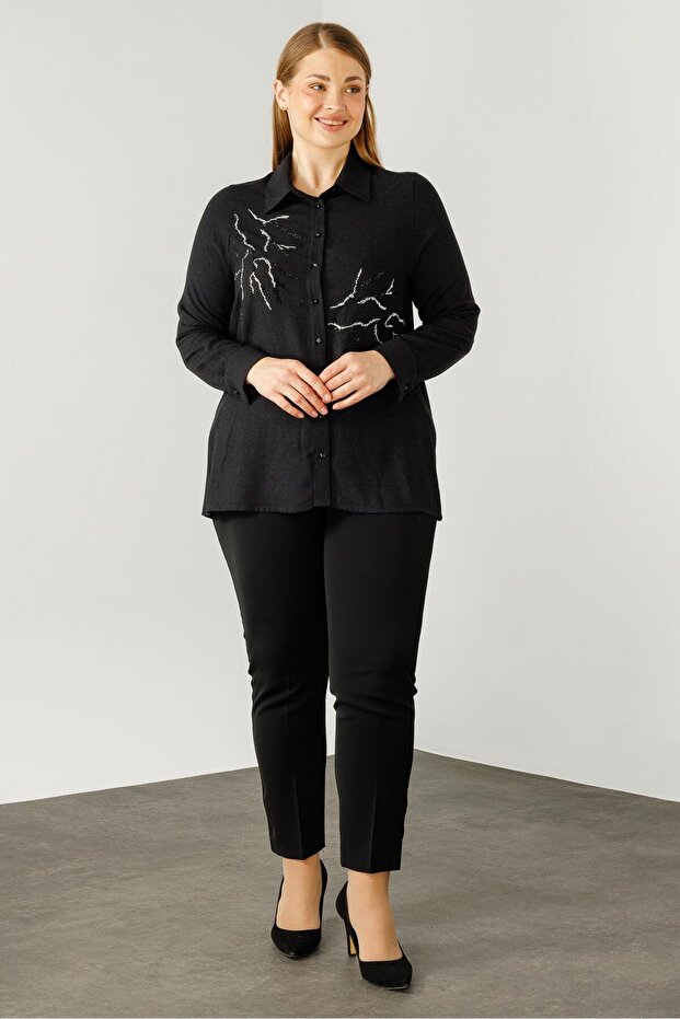 Modailgi  Yün Viskon Gömlek Siyah - 2