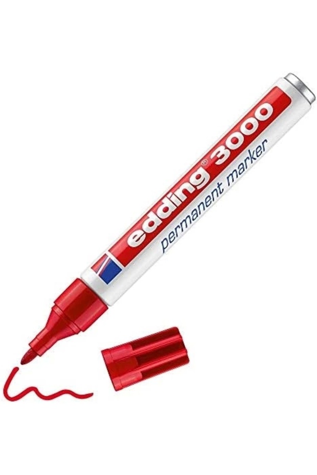 Permanent Marker Round Tip Red Ed-3000 - 1