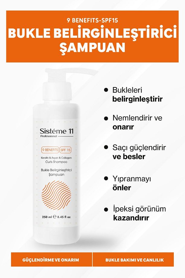 Sisteme 11 Bukle Belirginleştirici Şampuan 250 ml 8684091009153 - 1
