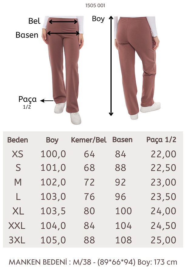 Pamuk 2 İplik Lycra Eşofman Alt-Açık Kahve - 6