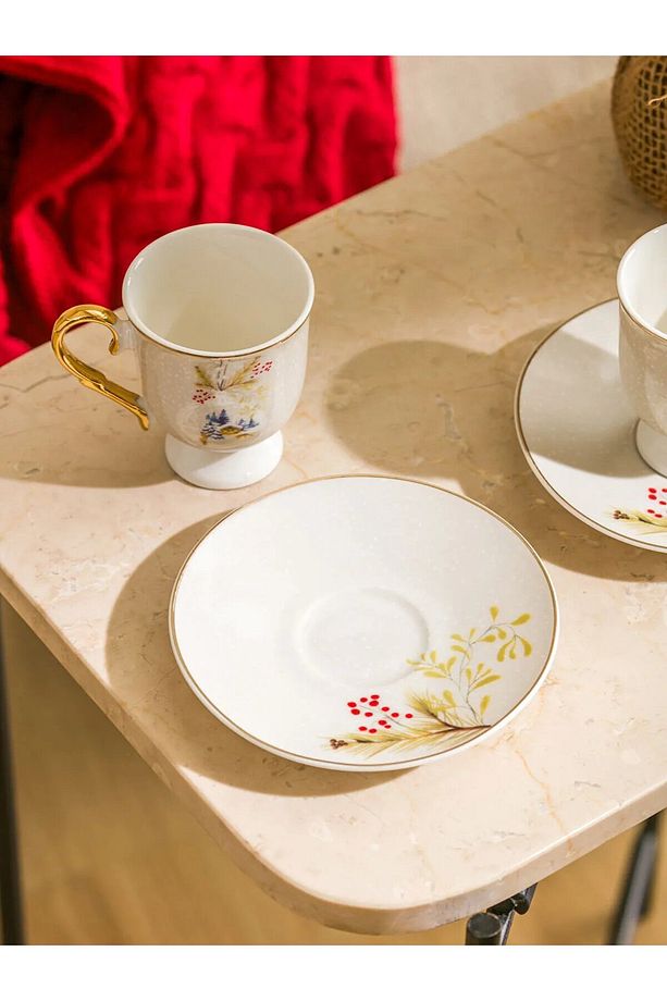 LCW HOME Ekru Baskılı 2 Kişilik Porselen Kahve Fincan Takımı 90 Ml - 2