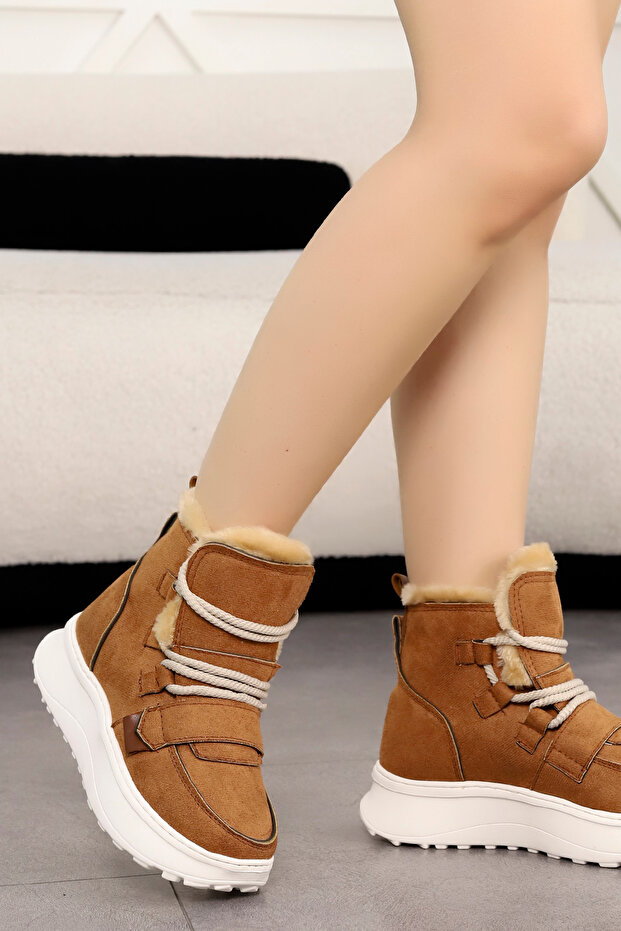 Kcl-Btd02 Rope String Detailed Furry Boots