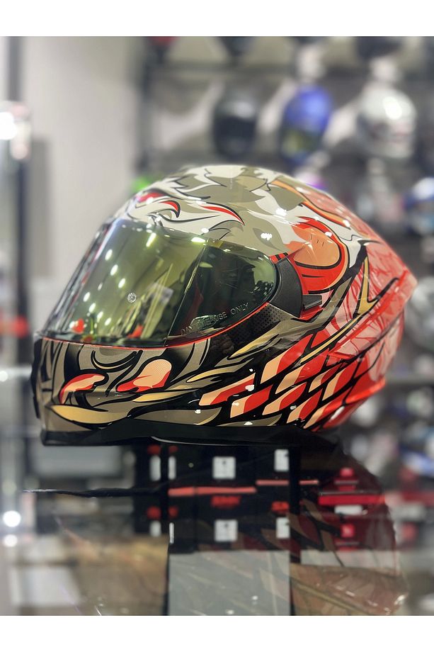 869 Wild Gold Vizörlü Kapalı Kask - 5