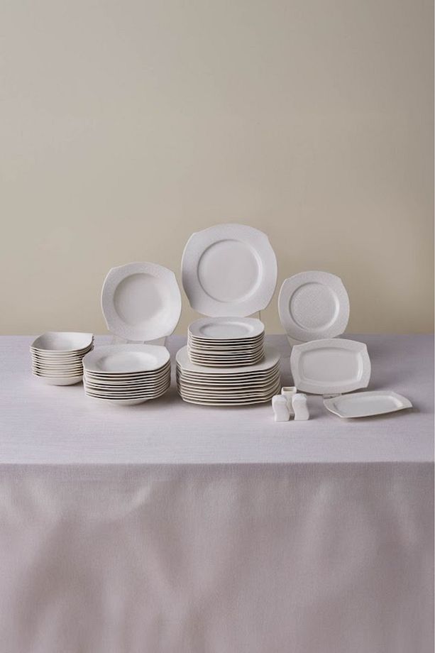 Square Bone Fancy 53 Parça 12 Kişilik Yemek Takımı - 1