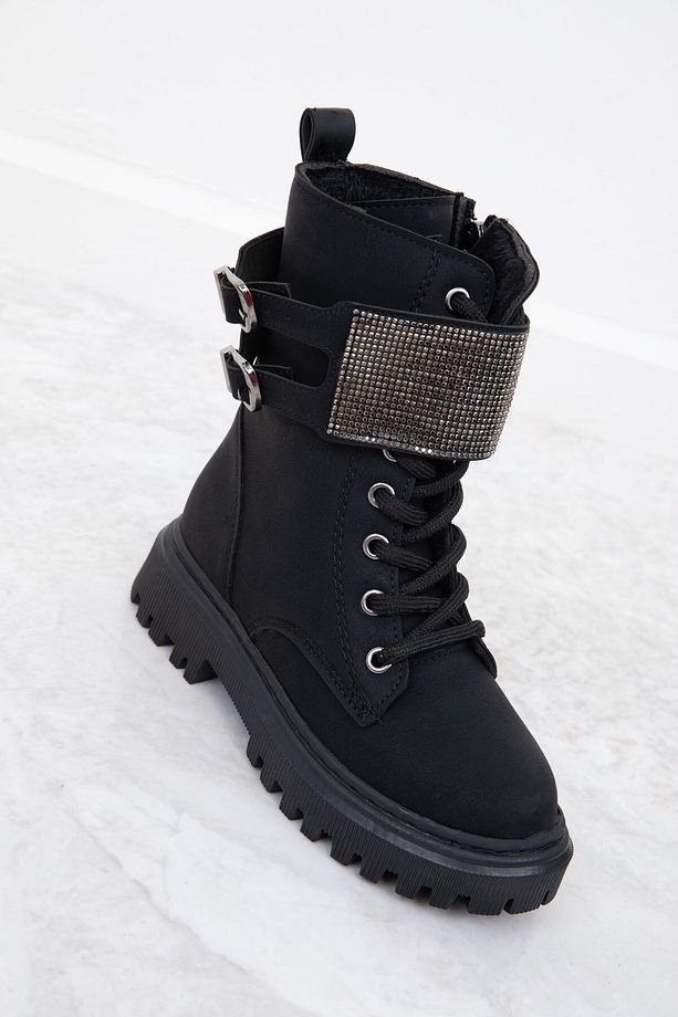 Siyah Mat Çocuk Bot & Bootie 19903 - 4
