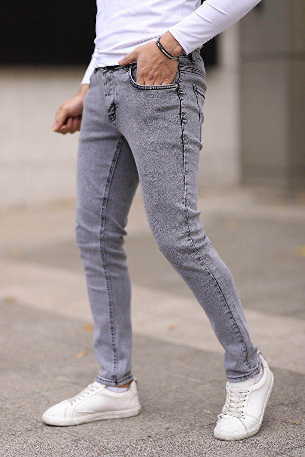 Gri Skinny Tırnaklı Jeans Kot Pantolon TMNAW25JE00013 - 2