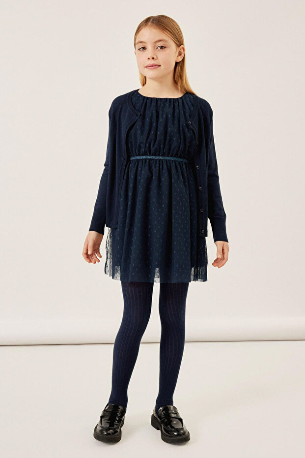 Mädchenkleid Dunkelblau - 4