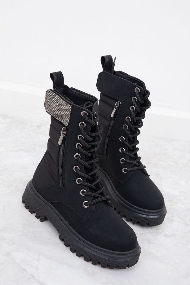 Siyah Mat Çocuk Bot & Bootie 19901 - 1