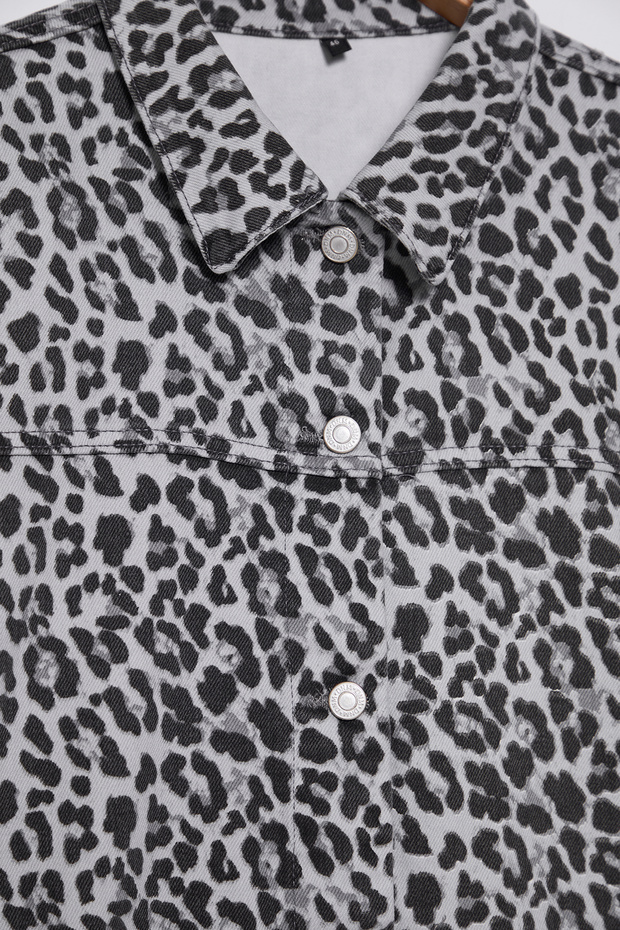 Çok Renkli Animal Desenli Oversize/Geniş Kalıp %100 Pamuk Non-Stretch Denim Ceket TBBSS25AG00000 - 6