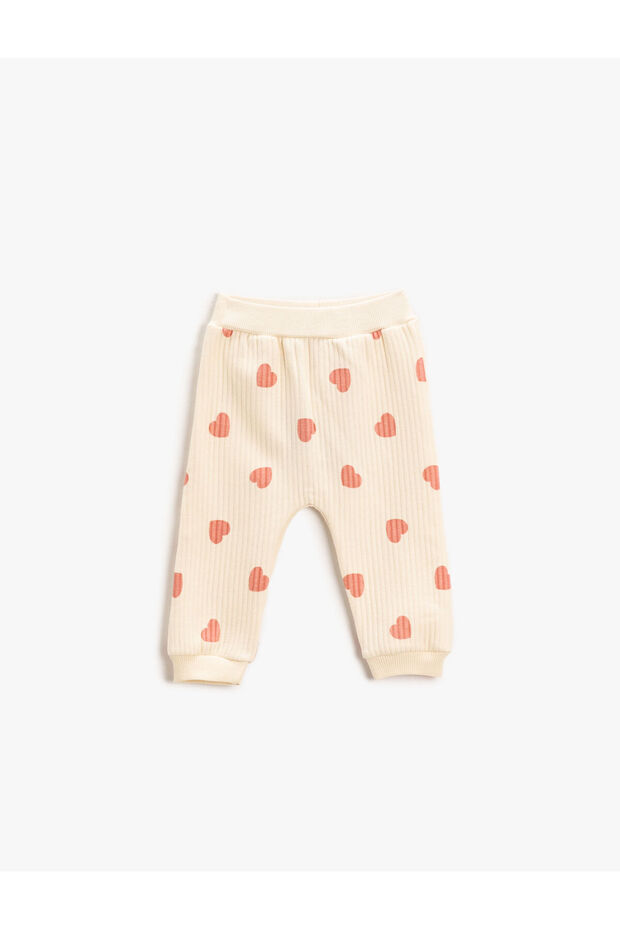 Baby Girl Beige Patterned Sweatpants 3WMG40074AK